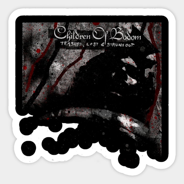 Children Of Bodom Trashed Lost Strungout Album Cover Sticker by Mey X Prints